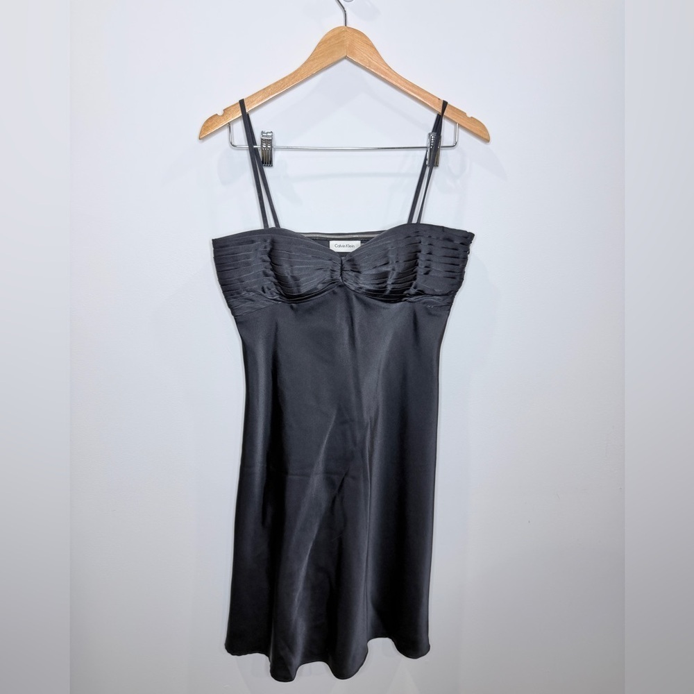 Calvin Klein Midi Satin Black Dress